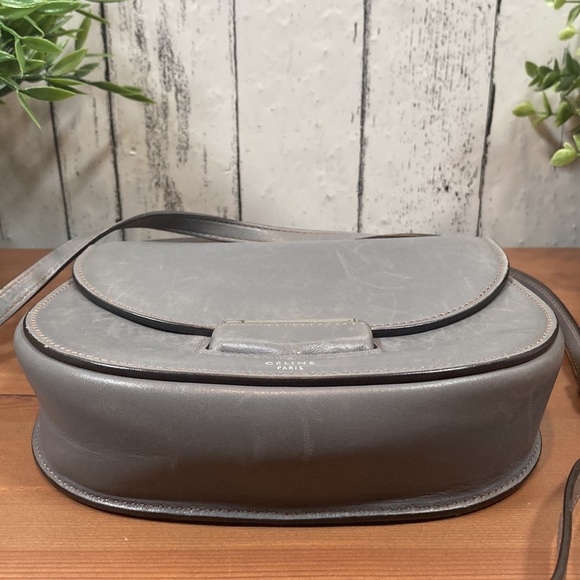 Celine Trotteur Small Grey Smooth Calfskin Leather Crossbody Bag - Picture 6 of 14